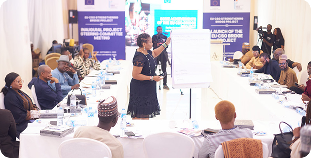 The inaugural steering committee meeting with stakeholders seated around conference tables